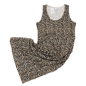 NWT J. Crew Tan, Black & Brown Leopard Print Sleeveless Cotton Dress -SIZE SMALL